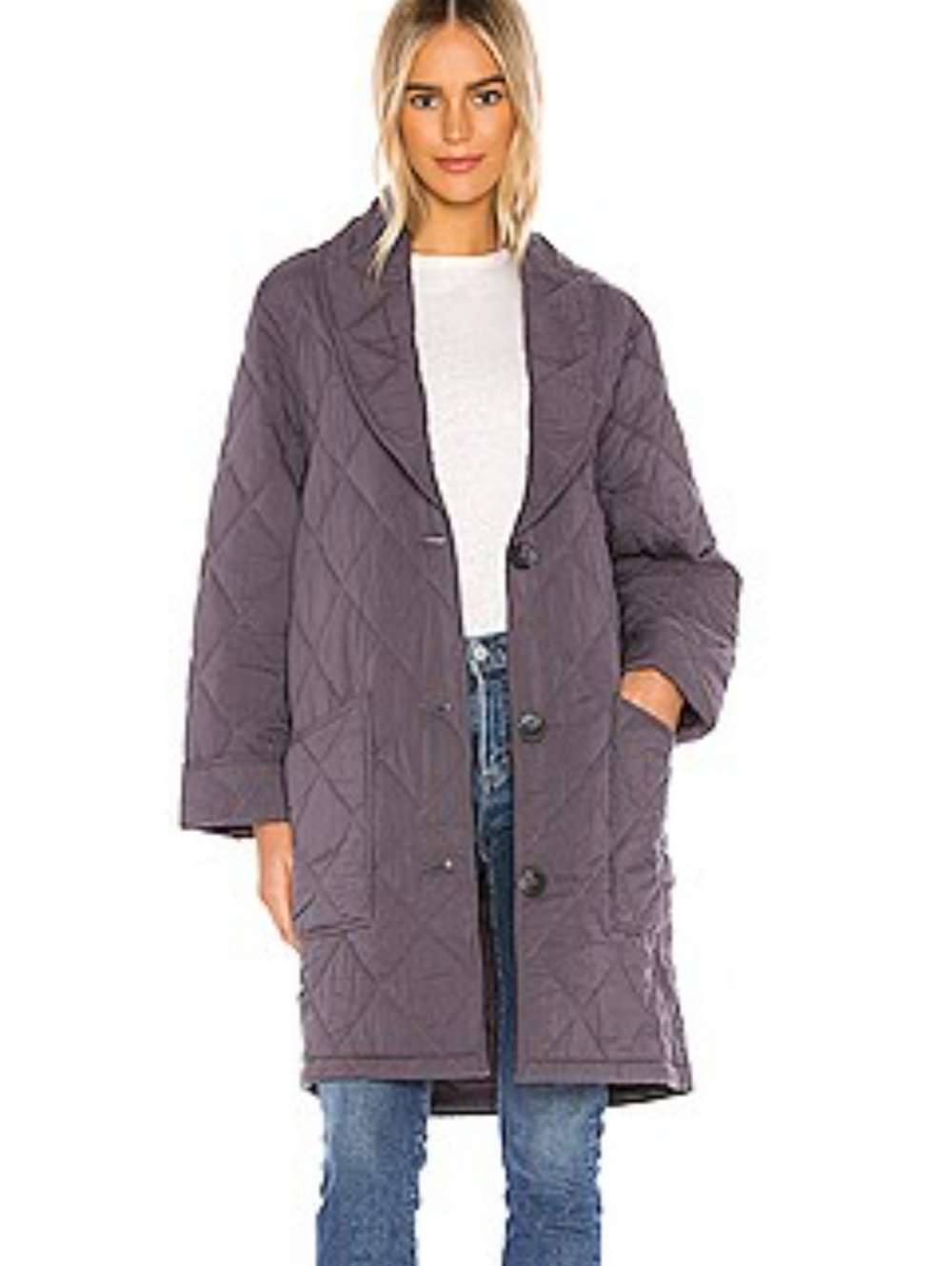 Free People Purple Happy Day Dreamer Quilted Jacket Size S
